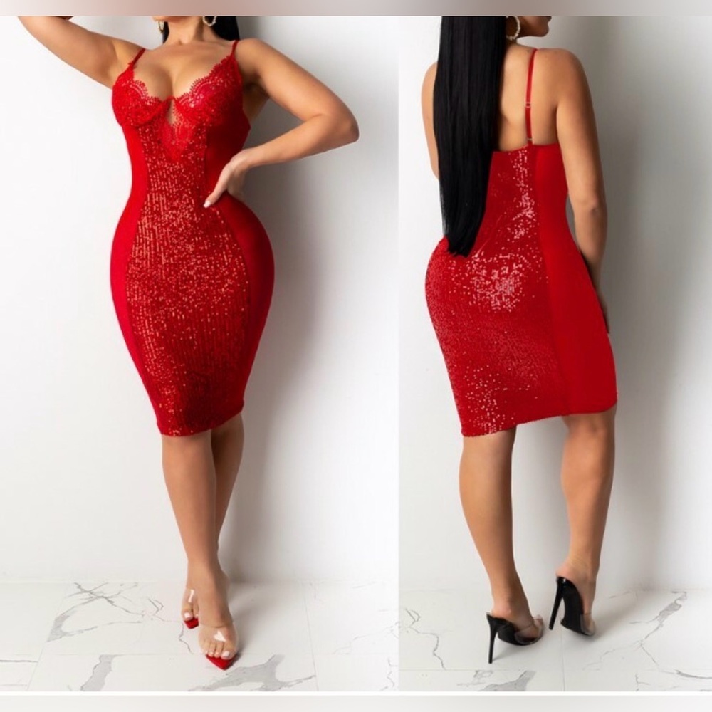 N°1 Los Angeles Sequin & Lace Bodycon Dress